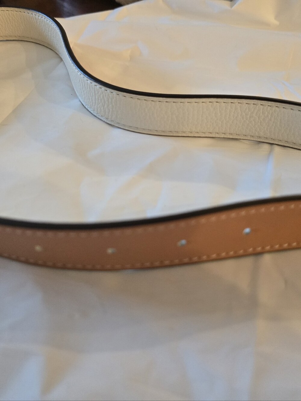 Tory Burch 1" Miller Reversible Leather Logo Belt NWT Size MEDIUM.Gift Luxury - Picture 6 of 10